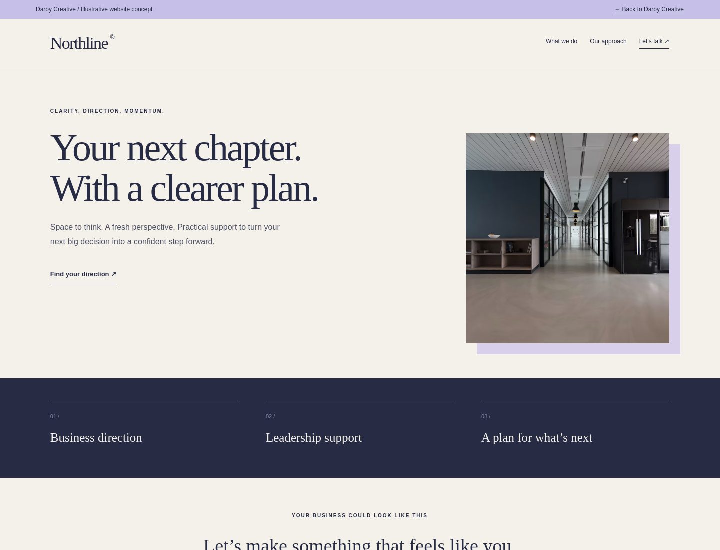 Screenshot of the Northline design concept